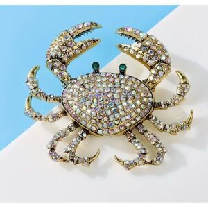 🦀 Heidi Daus NEW stunning white crystal crab brooch 🦀